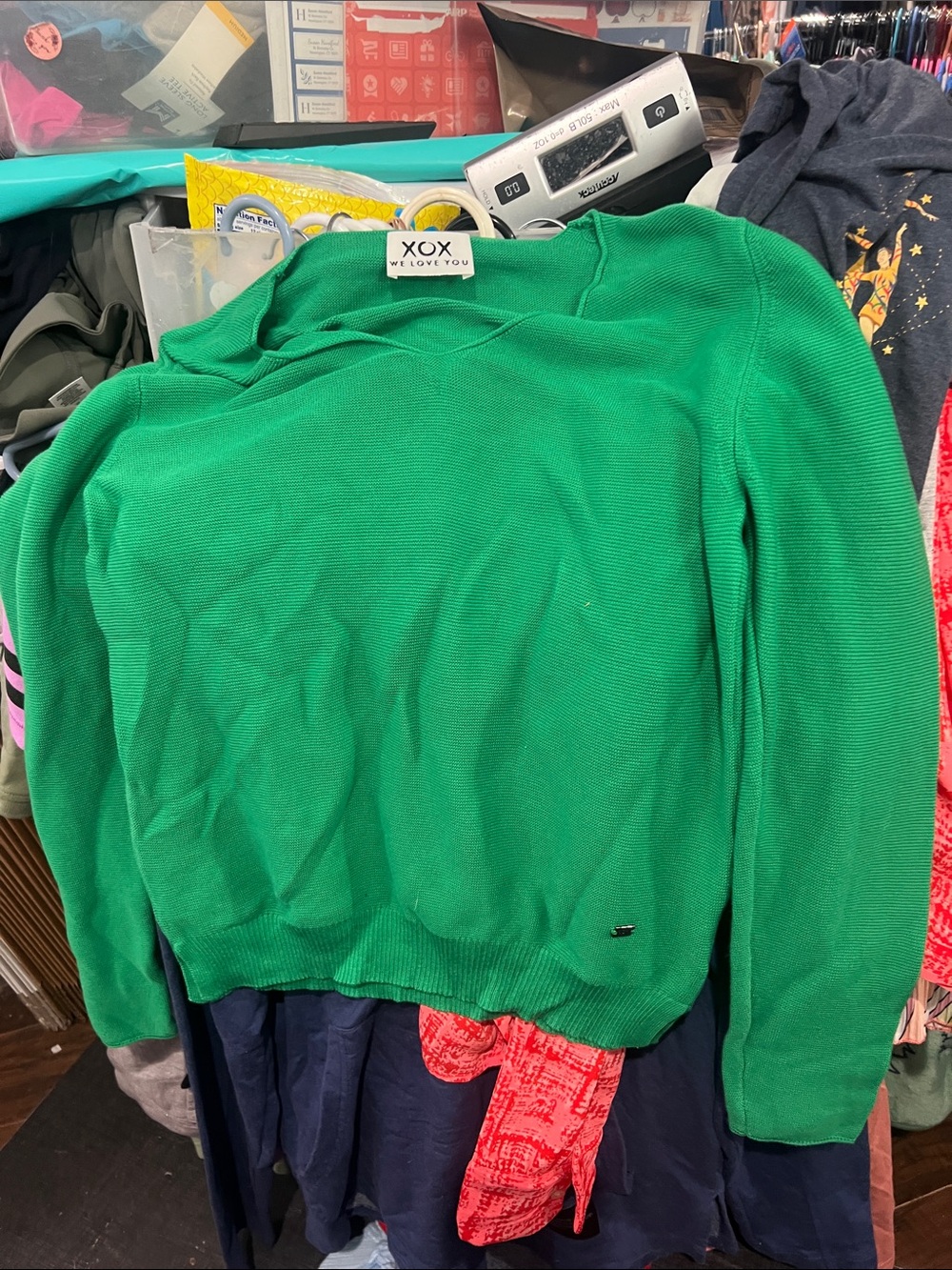 XOXO Green V-Neck Sweater